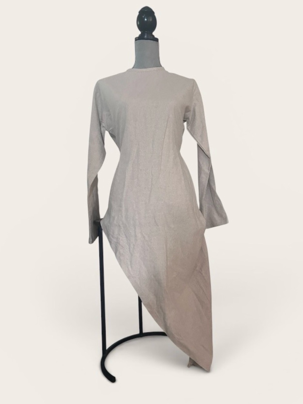 Asymmetric Long Sleeve  in Light Beige